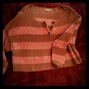 Striped crop sweater